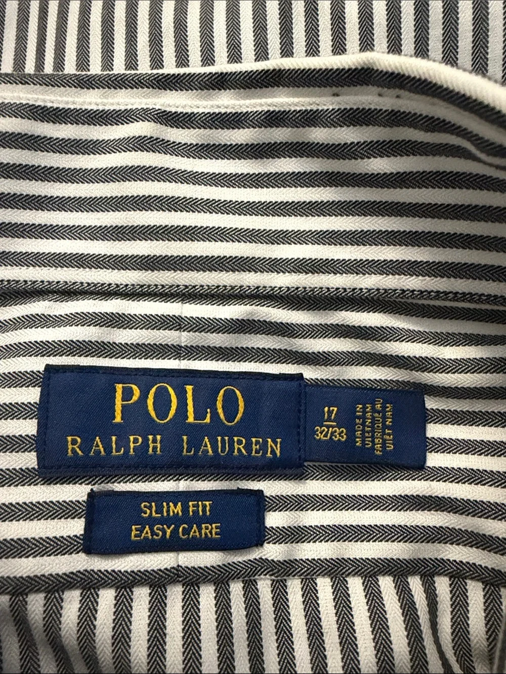 Polo by Ralph Lauren Black and White Striped Dress Shirt
